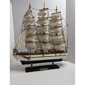 VTG Sailing Ship 3 Mass Model Constitution 17 in Collectible Decor Cloth Cannons